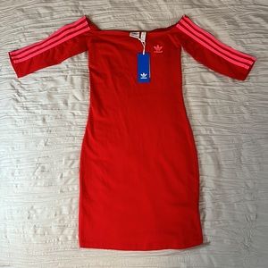 Adidas Originals Three Stripe Bardot Dress. Brand new!